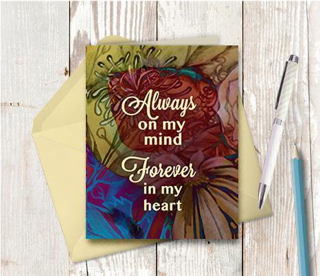 0655 Always On My Mind Note Card - deloresartcanada