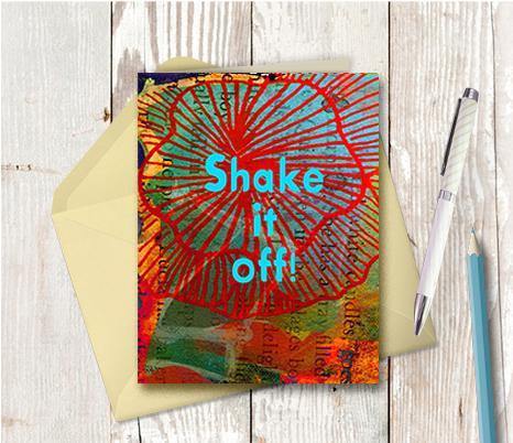 0656 Shake It Off Note Card - deloresartcanada