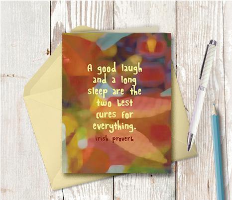 0666 Good Laugh Long Sleep Note Card - deloresartcanada
