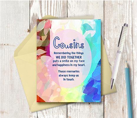 0678 Cousins Remembering Note Card - deloresartcanada