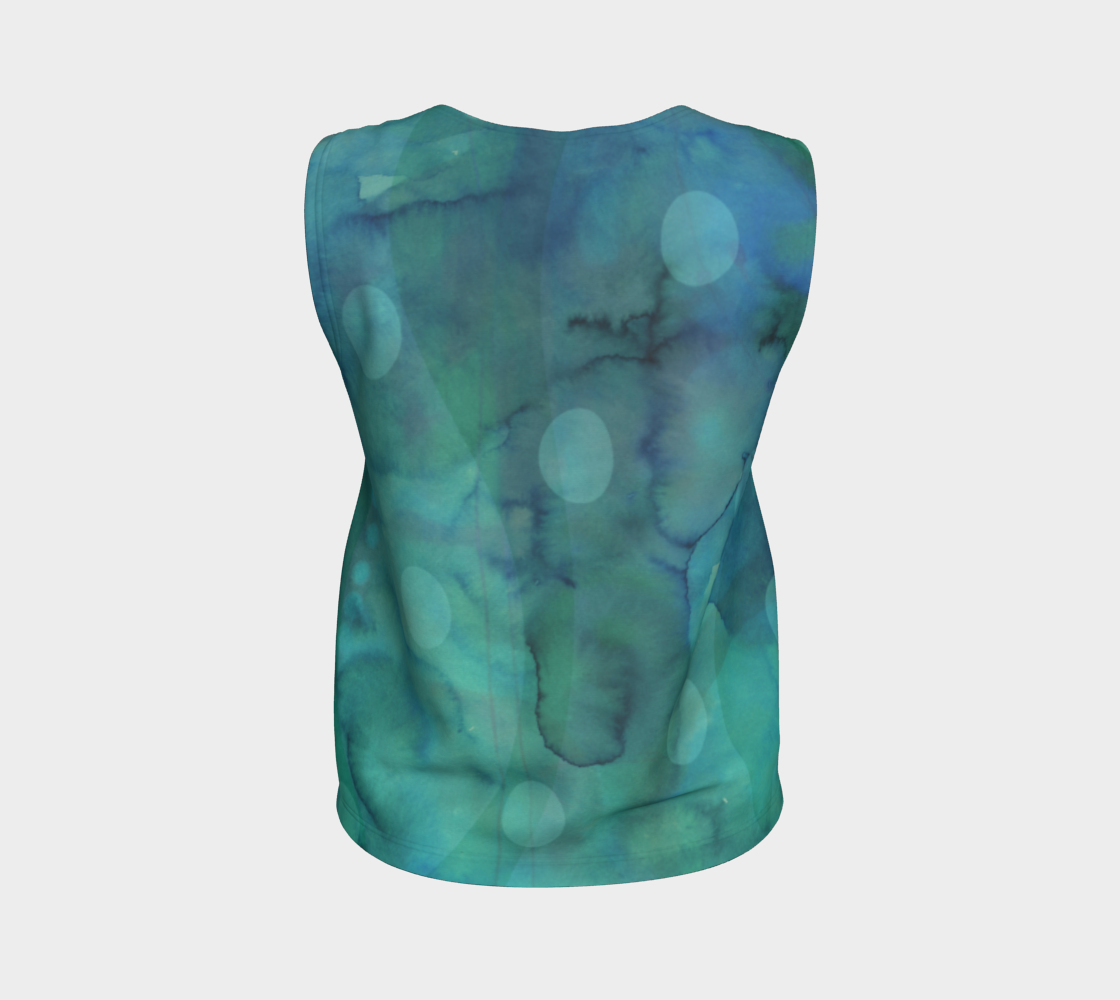 Because of You Loose Tank in Teal - deloresartcanada