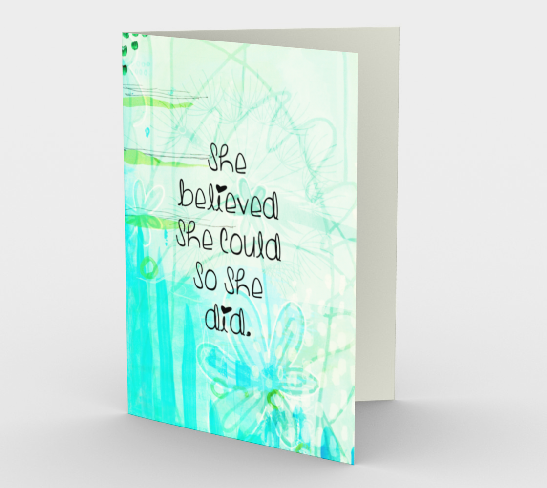 1338 She Believed She Could Card by Deloresart - deloresartcanada