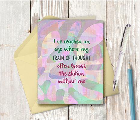 0690 Train Of Thought Note Card - deloresartcanada