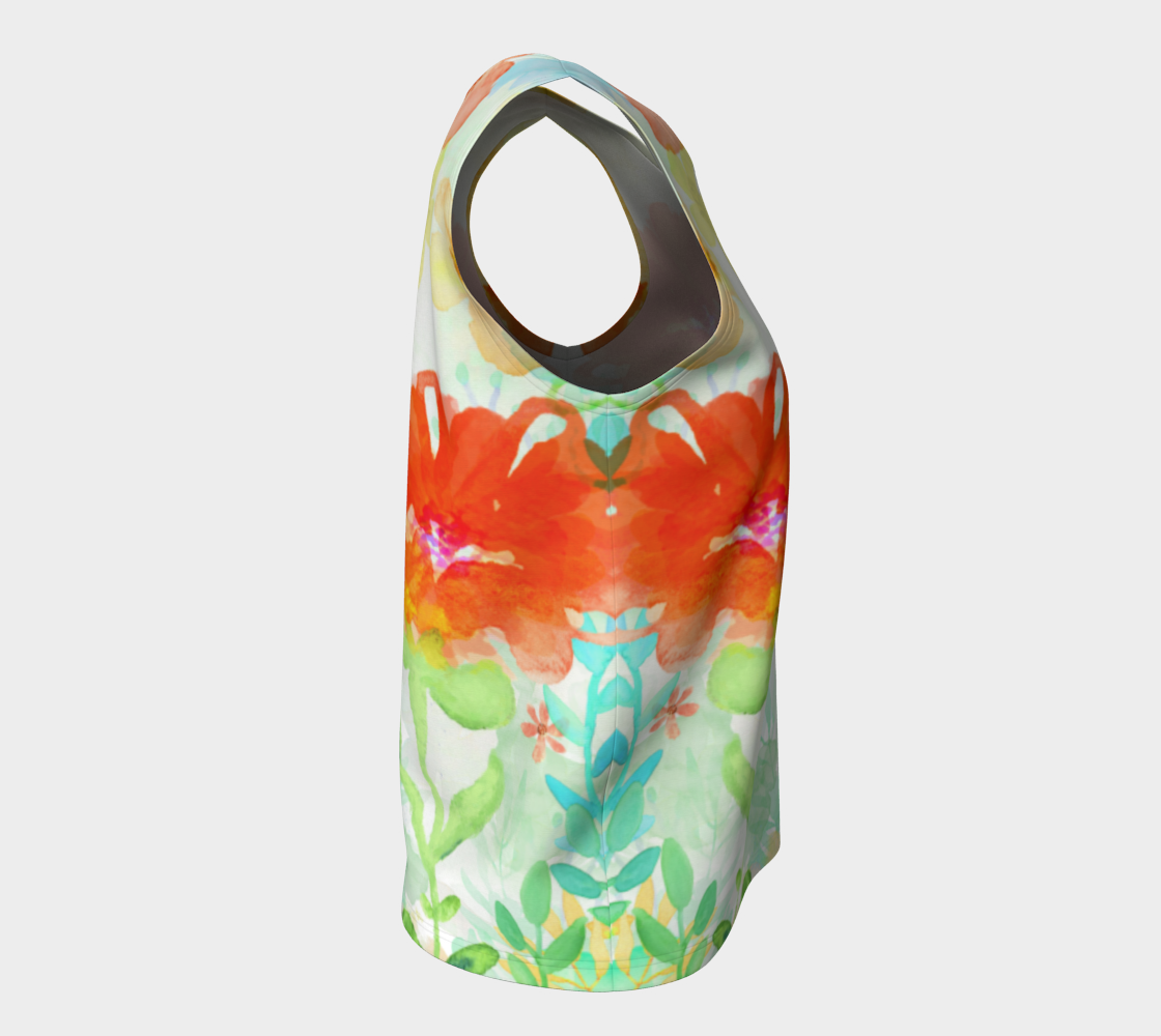 Coral Floral Loose Tank by Deloresart - deloresartcanada
