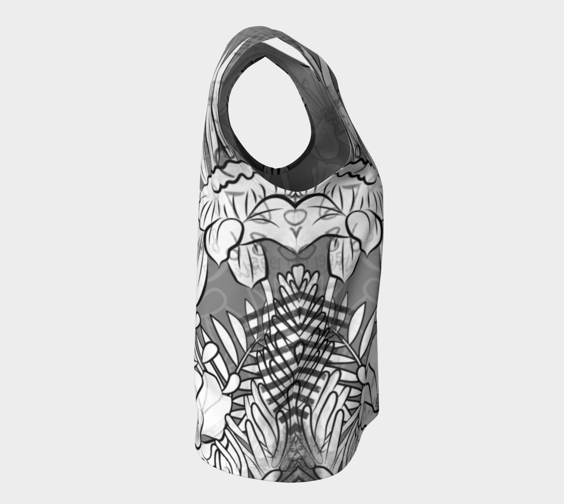Flower Meadow Loose Tank in Greys - deloresartcanada