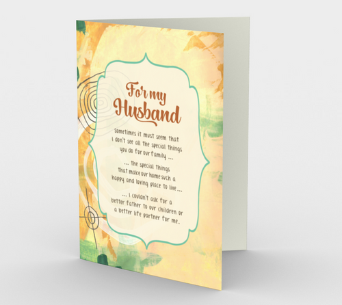 1426 For My Husband Card by Deloresart - deloresartcanada