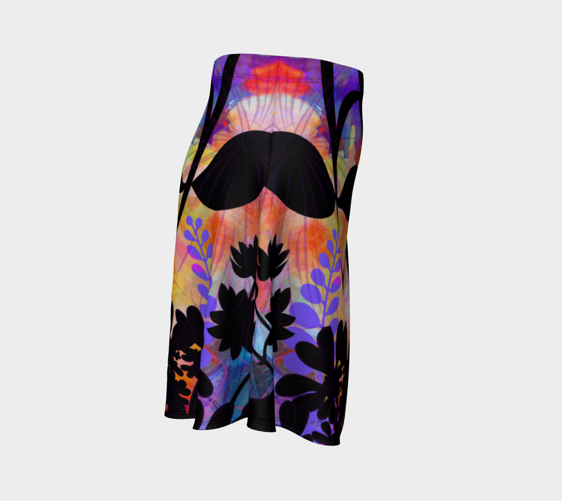 Hawaii Hibiscus Flare Skirt by Deloresart