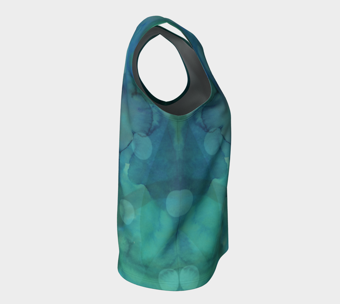 Because of You Loose Tank in Teal - deloresartcanada