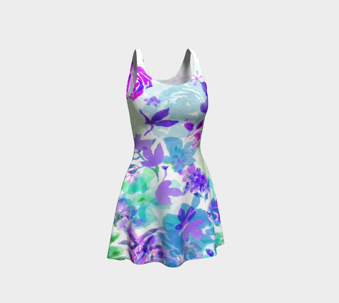 Victoria Blooms Violet Flare Dress by Deloresart