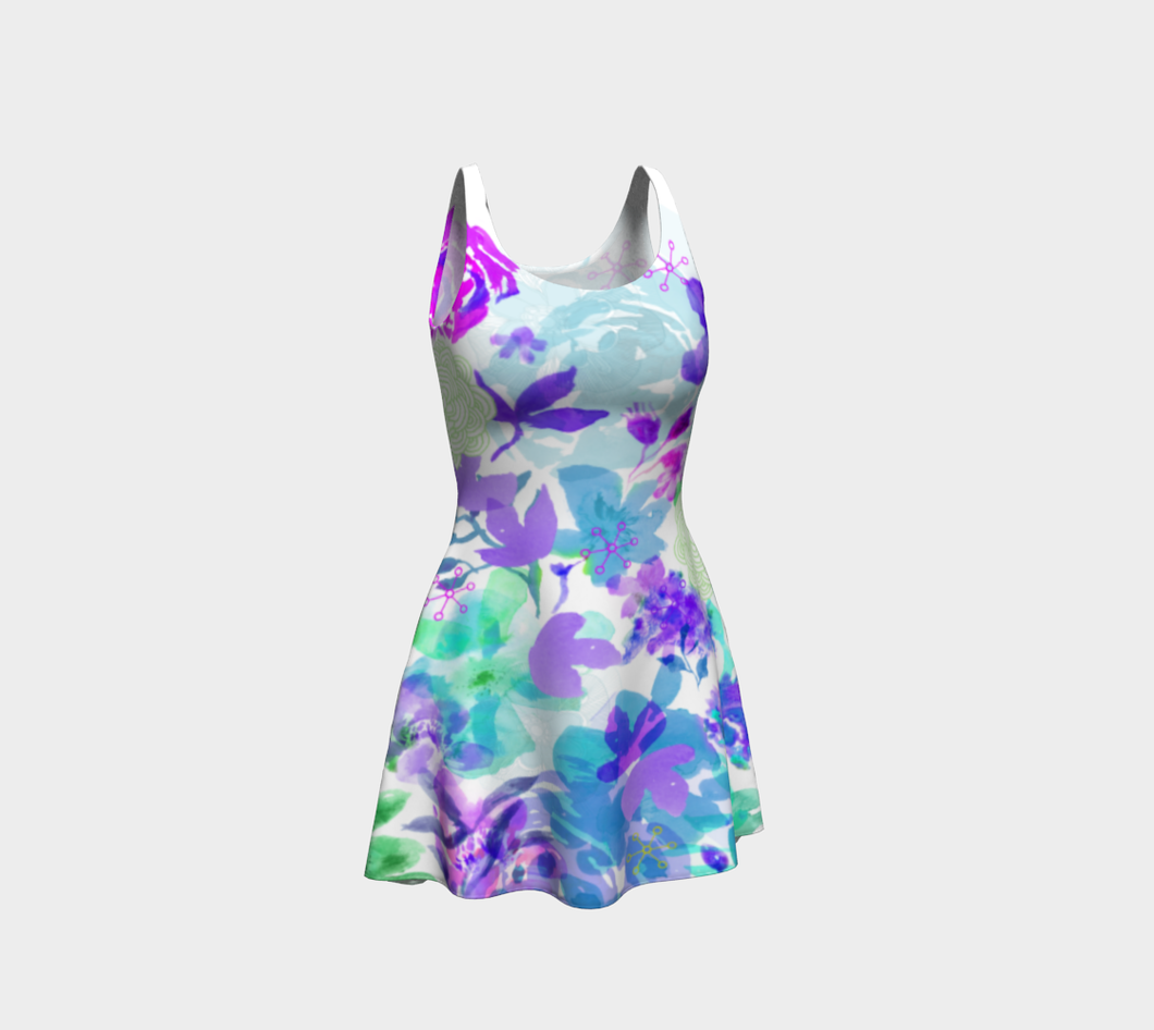 Victoria Blooms Violet Flare Dress by Deloresart