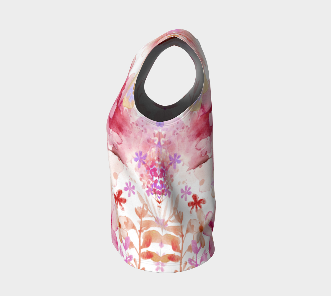 Harmonious garden Loose Tank in Muted Reds - deloresartcanada