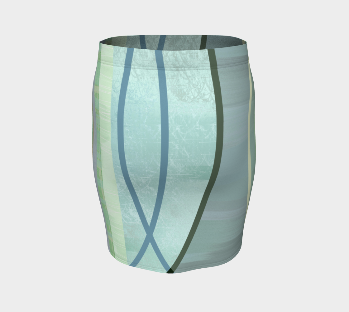 Coaxial Teal Fitted Skirt by Deloresart - deloresartcanada