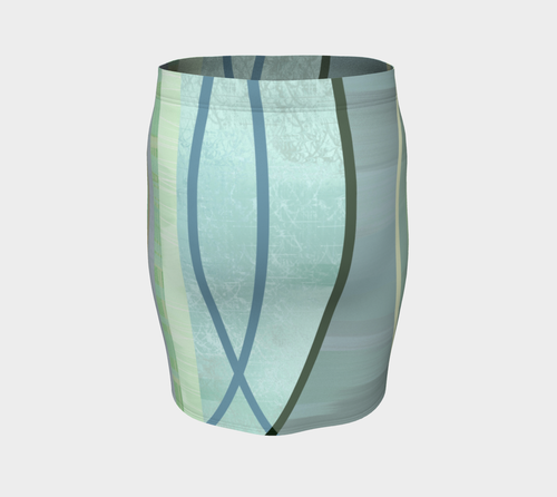 Coaxial Teal Fitted Skirt by Deloresart - deloresartcanada