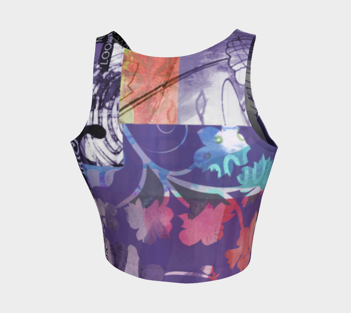 Elm Bud Collage Crop Top by Deloresart - deloresartcanada