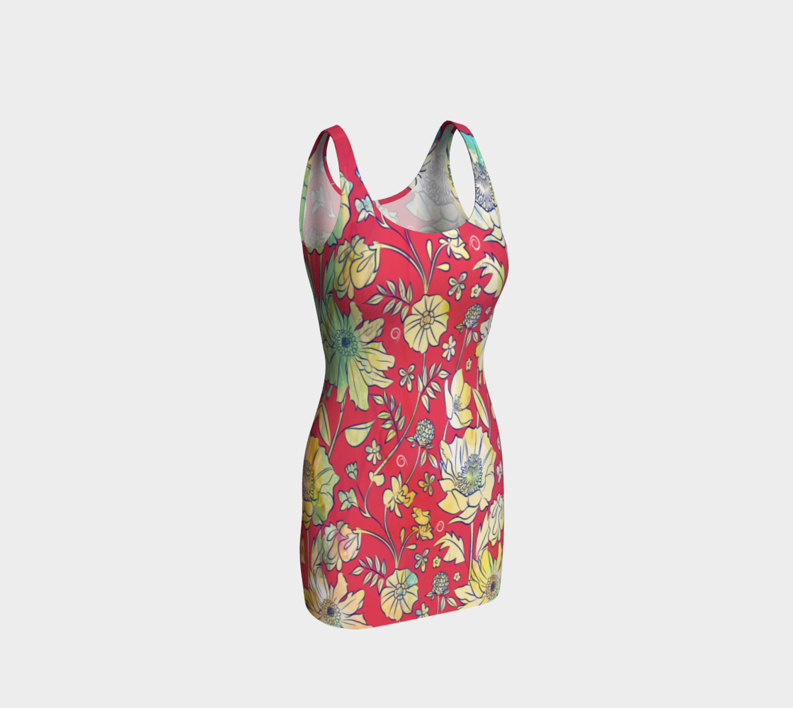 Francella Red Bodycon Dress by Deloresart