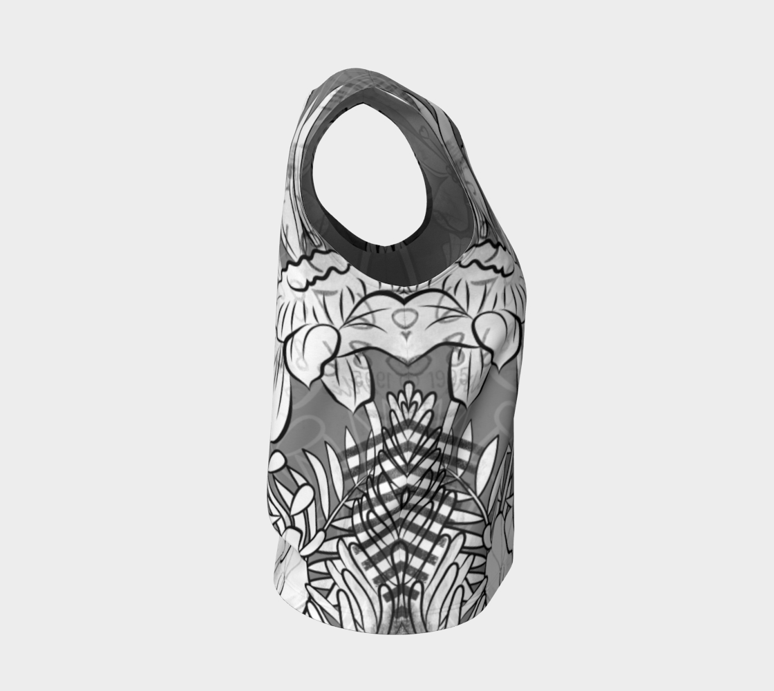 Flower Meadow Loose Tank in Greys - deloresartcanada