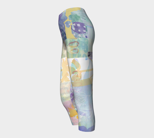 Kindred Leaf Collage Capris by Deloresart - deloresartcanada