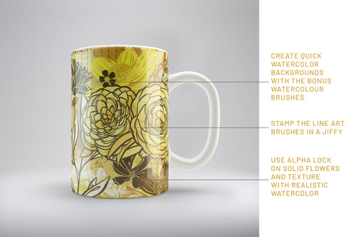 Volume 041 - Procreate Floral Brush Stamps 7 - deloresartcanada