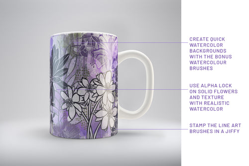 Volume 042 - Procreate Floral Brush Stamps 8 - deloresartcanada