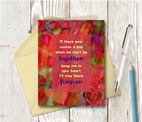 0710 Keep Me In Your Heart Forever Note Card - deloresartcanada