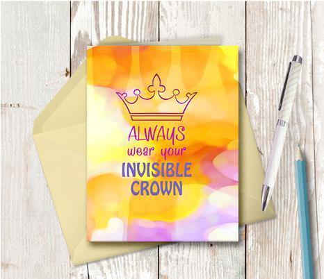 0723 Invisible Crown Note Card - deloresartcanada