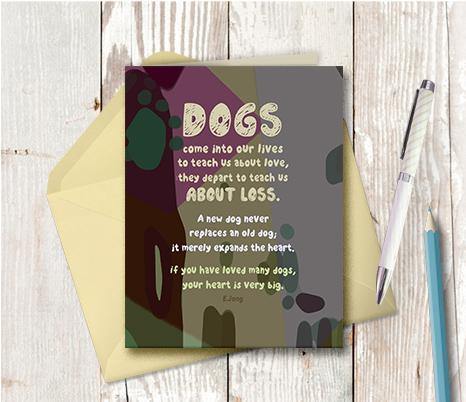 0729 Dogs In Our Lives To Teach Us Note Card - deloresartcanada