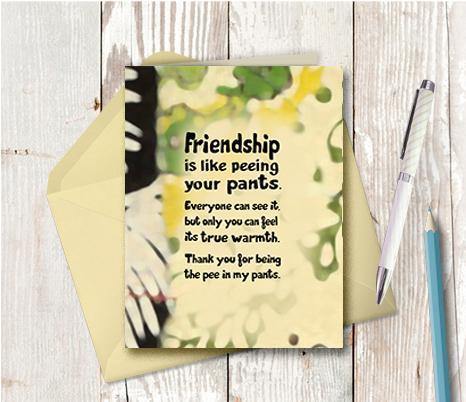 0731  Friendship Pee Note Card - deloresartcanada
