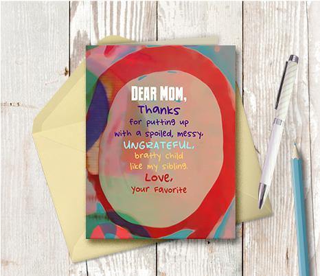 0748 Dear Mom Note Card - deloresartcanada