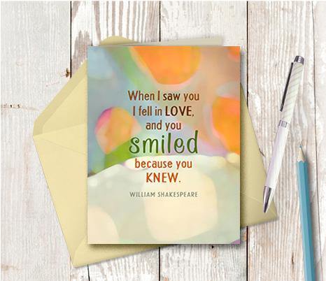 0749 When I Saw You I Knew Note Card - deloresartcanada