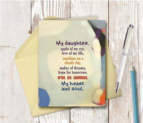 0751 My Daughter Apple Of My Eye Note Card - deloresartcanada