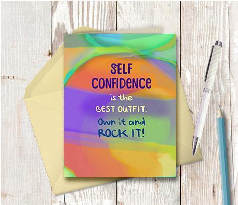 0758 Self Confidence Note Card - deloresartcanada
