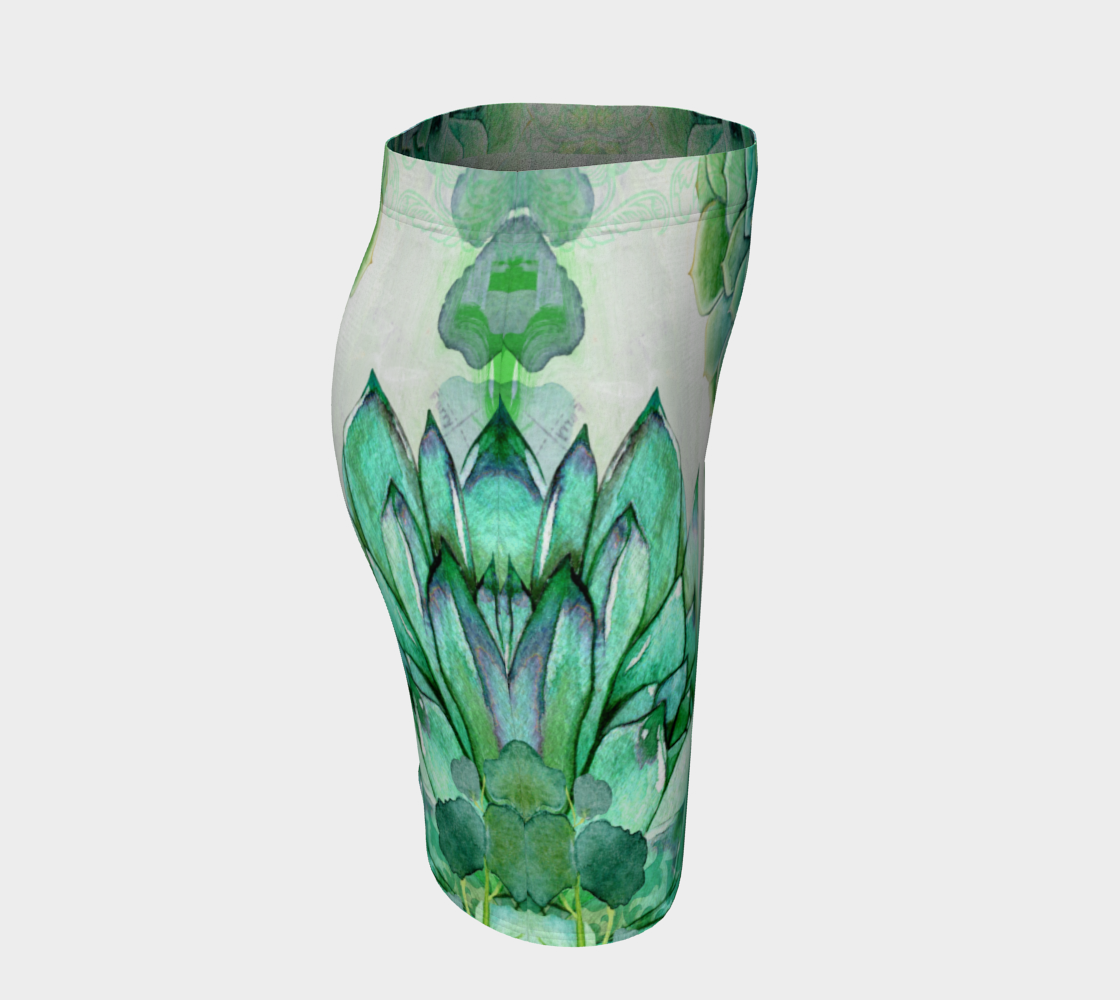 Mint Garden Fitted Skirt by Deloresart - deloresartcanada