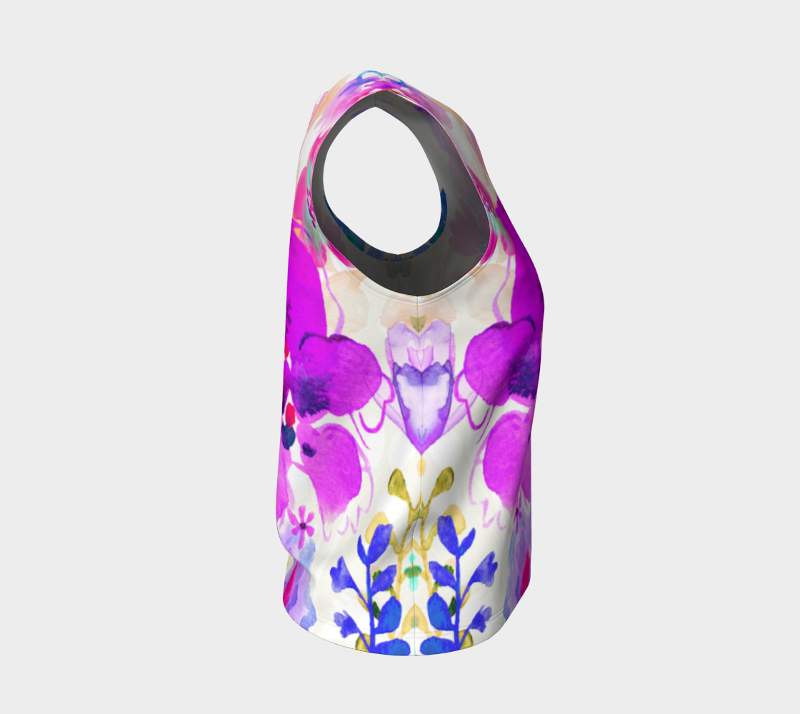 Magenta Floral Loose Tank by Deloresart - deloresartcanada