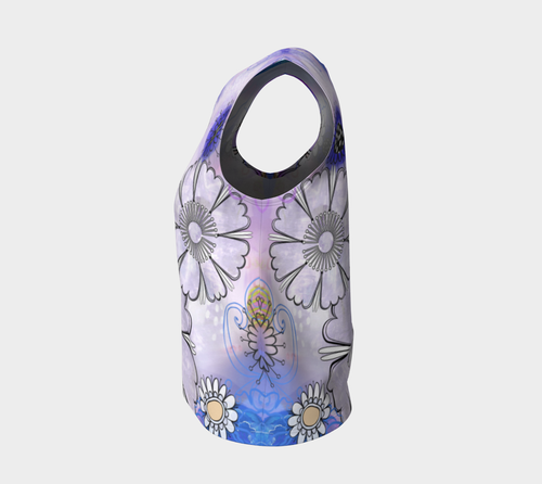 Flower Power Loose Tank by Deloresart Purples - deloresartcanada
