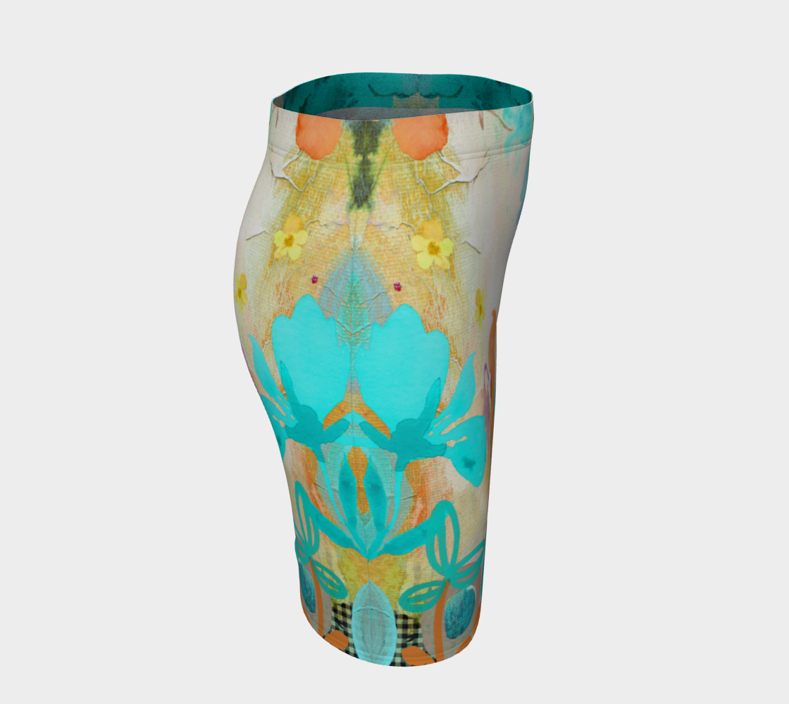 I Am A Queen Teal Fitted Skirt by Deloresart - deloresartcanada
