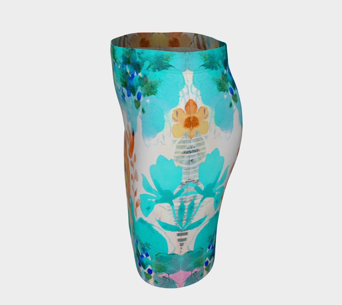 I Am A Queen Teal Fitted Skirt by Deloresart - deloresartcanada