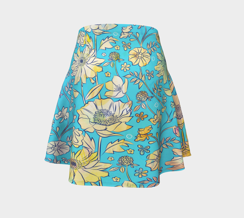Francella Turquoise Flare Skirt by Deloresart