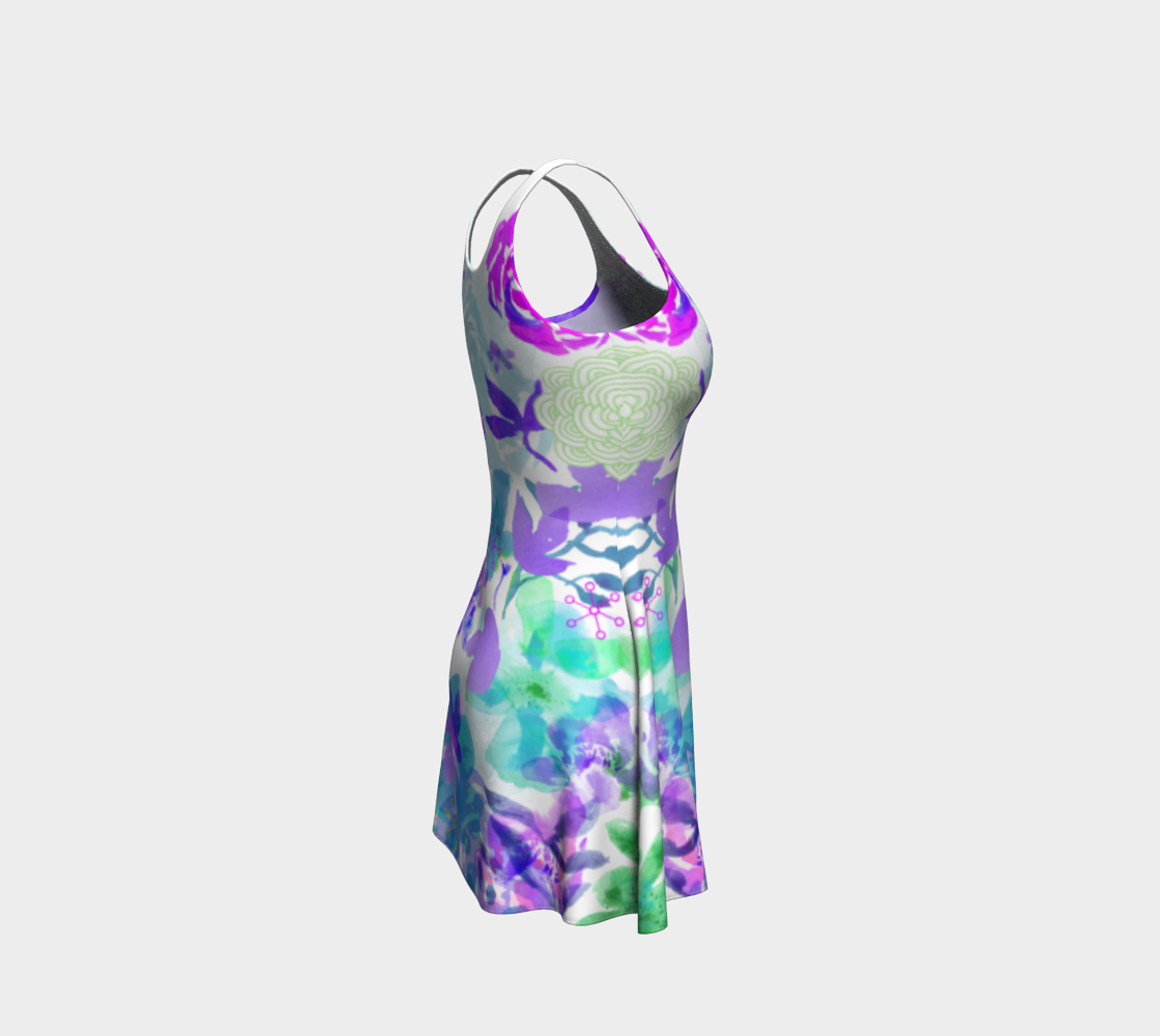 Victoria Blooms Violet Flare Dress by Deloresart