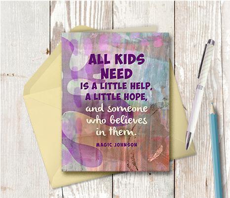 0799 Kids Need Hope And Help Note Card - deloresartcanada