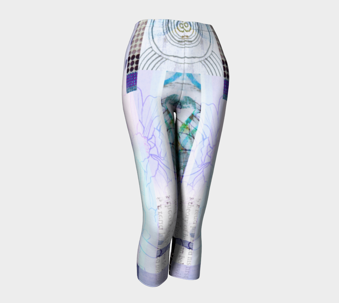 Trailing Petals Collage Capris by Deloresart - deloresartcanada