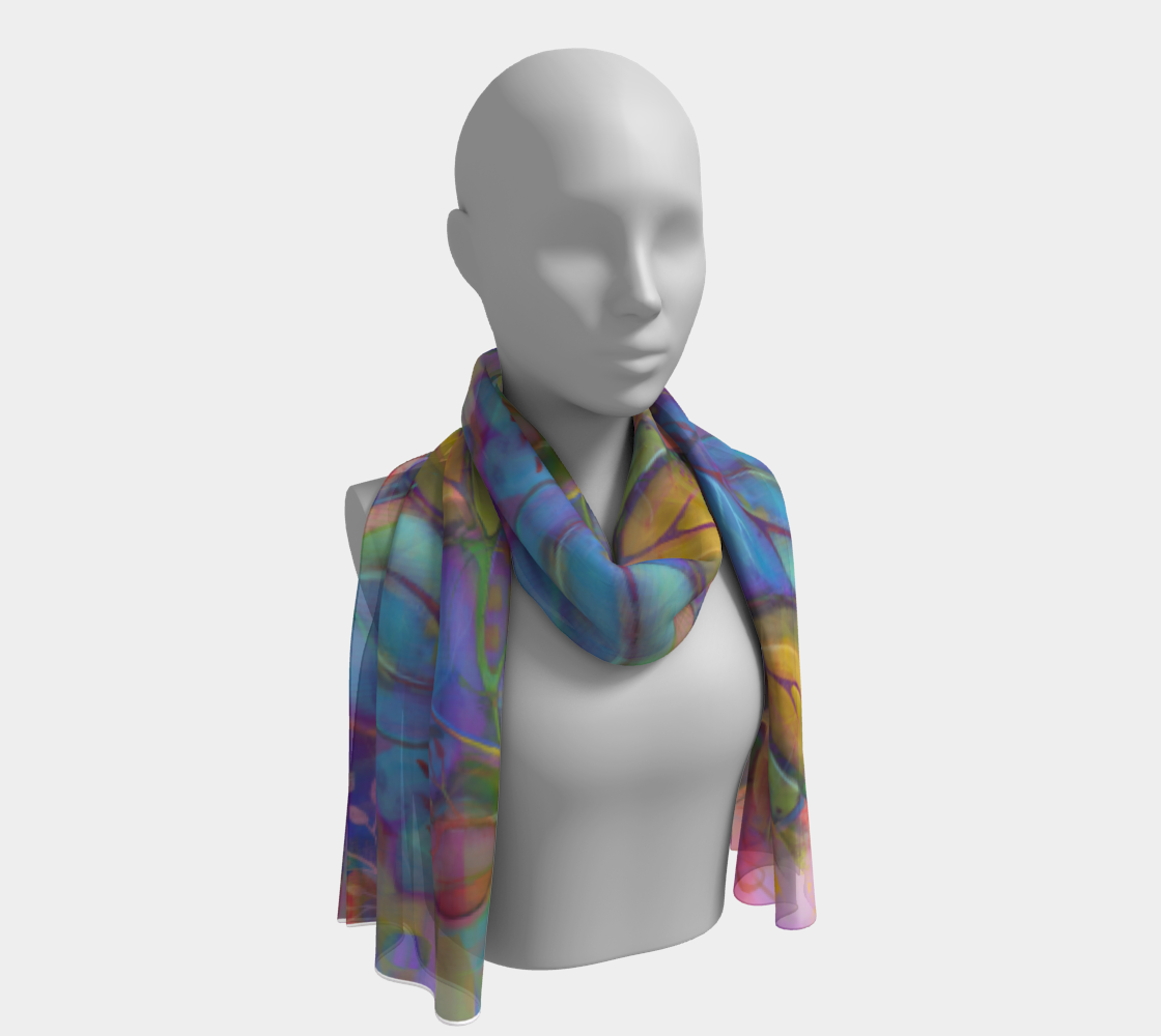 Pretty Petals Blue Scarf by Deloresart