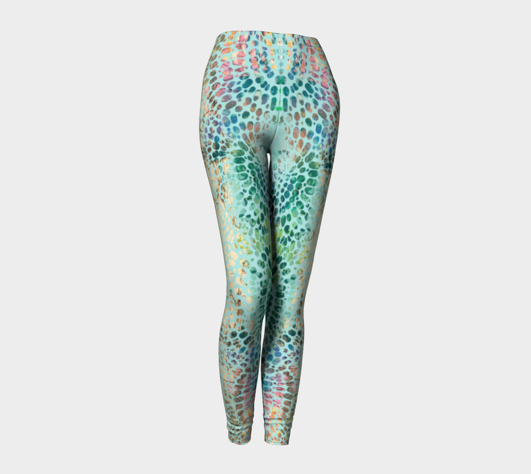 Earth Message Green Leggings - deloresartcanada