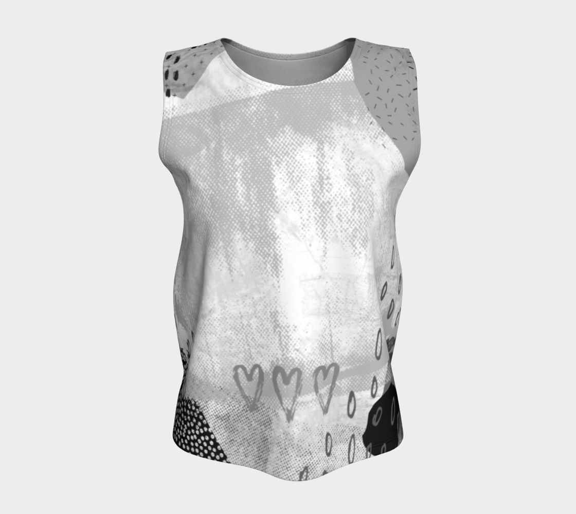 The Snuggle is Real Loose Tank in Greyscale - deloresartcanada