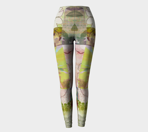 Sage Obscurity Collage Leggings by Deloresart - deloresartcanada