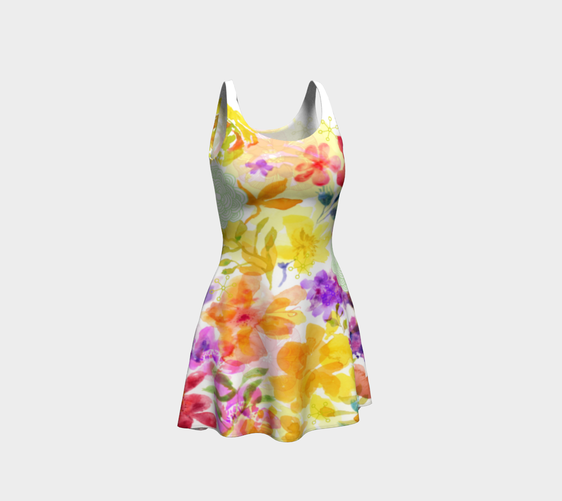Victoria Blooms Flare Dress by Deloresart