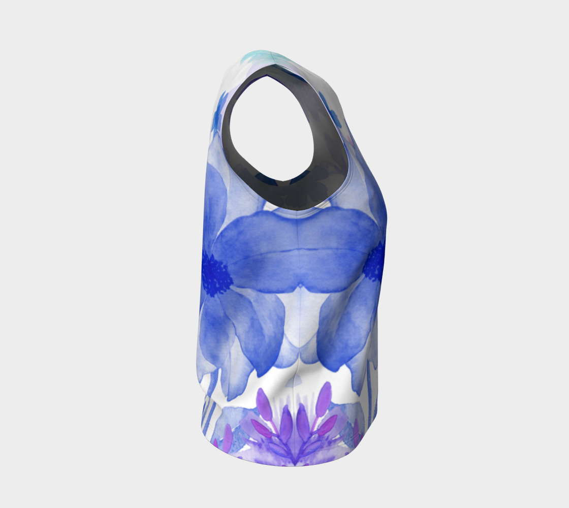 Blue Garden Loose Tank - deloresartcanada