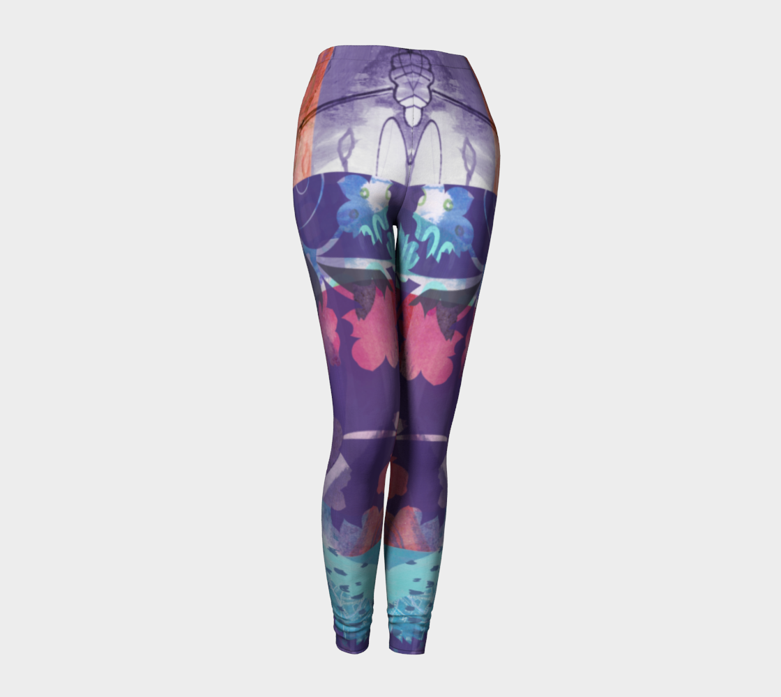Elm Bud Collage Leggings by Deloresart - deloresartcanada