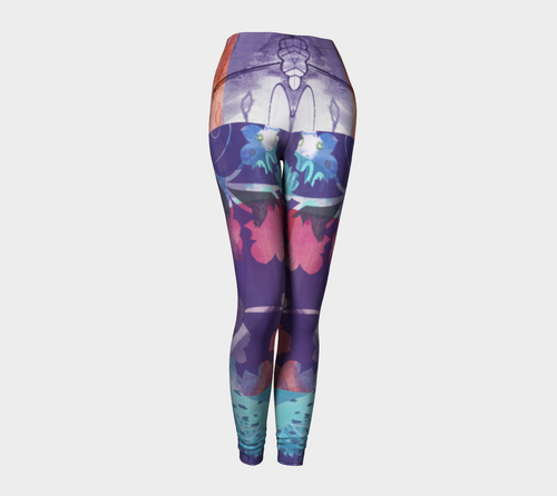 Elm Bud Collage Leggings by Deloresart - deloresartcanada