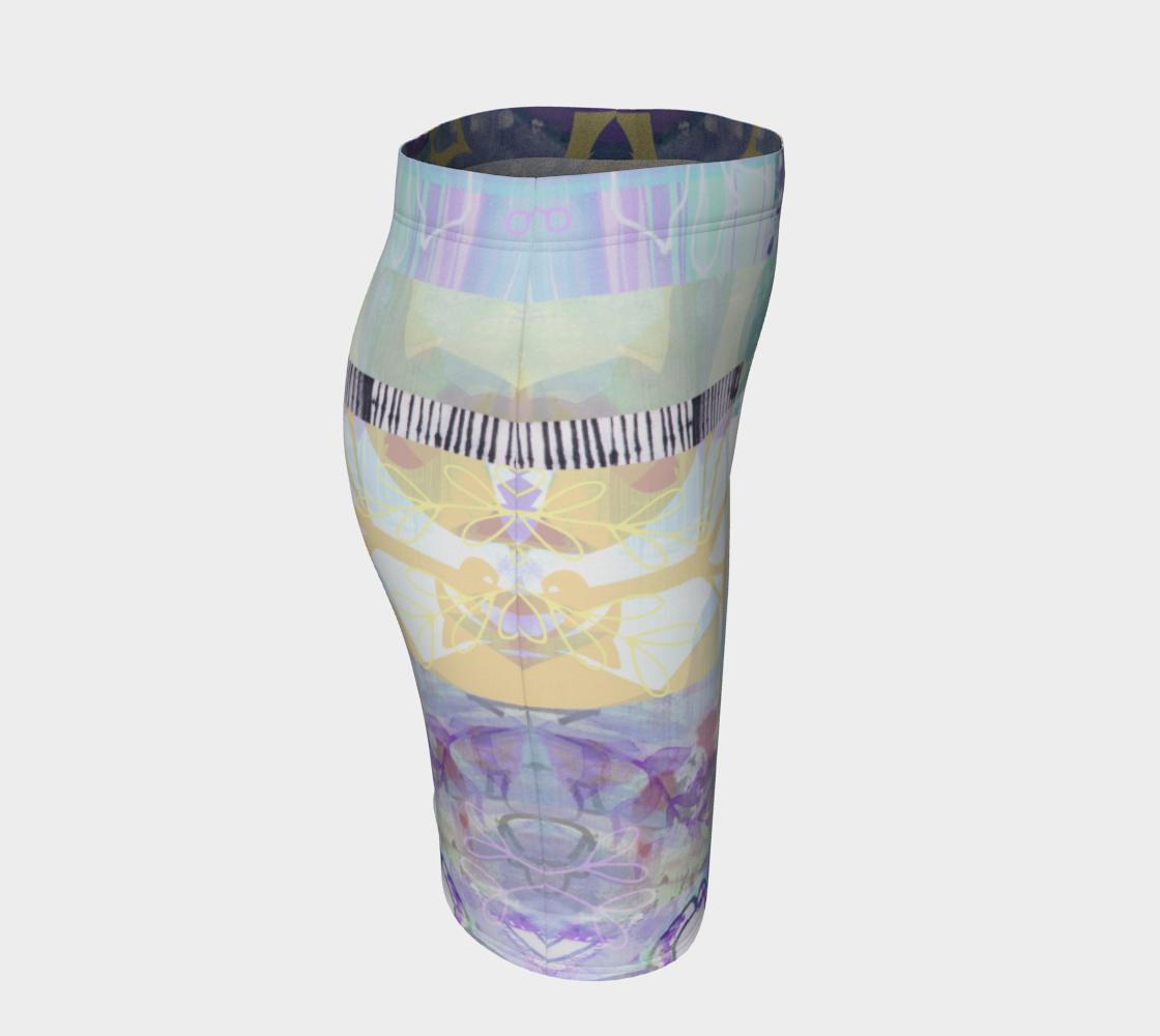 Kindred leaf Collage Fitted Skirt by Deloresart - deloresartcanada