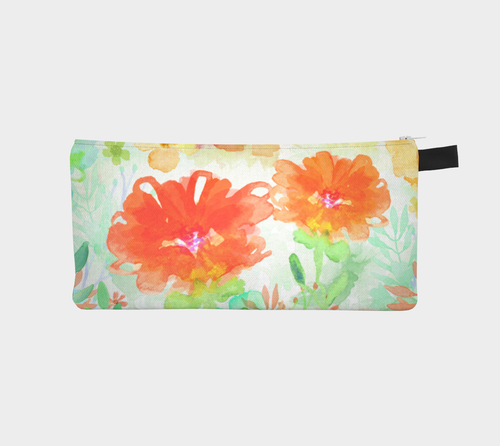Coral Floral Pencil Case by Deloresart - deloresartcanada